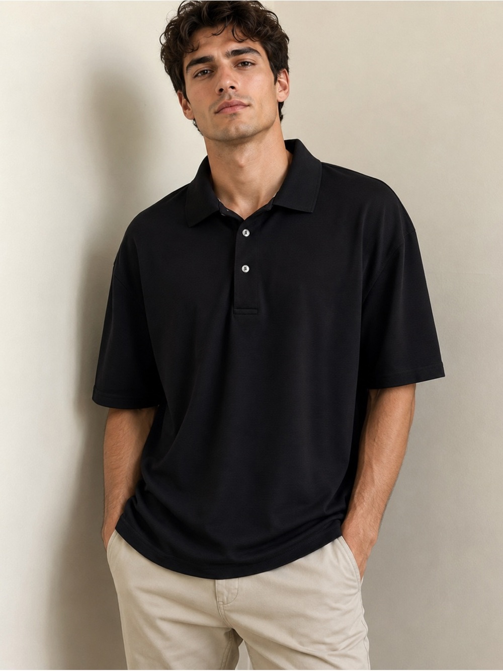 Hogan Black Short-Sleeve Polo Shirt